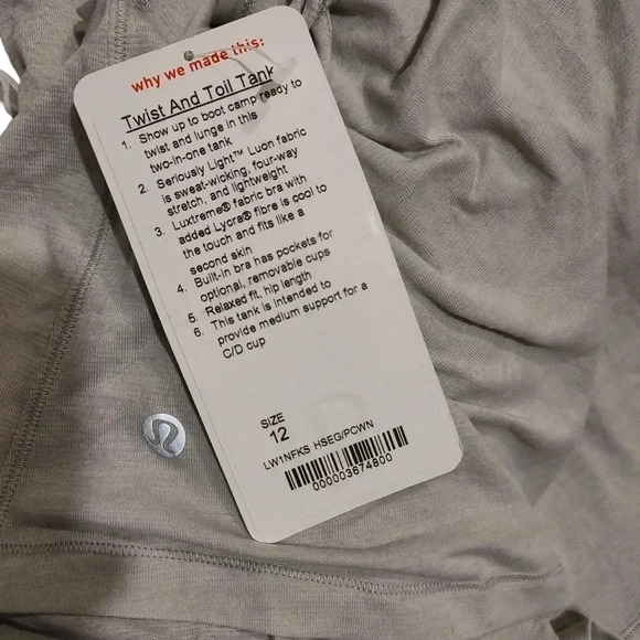 NWT Lululemon twist and toil tank - Picture 4 of 5
